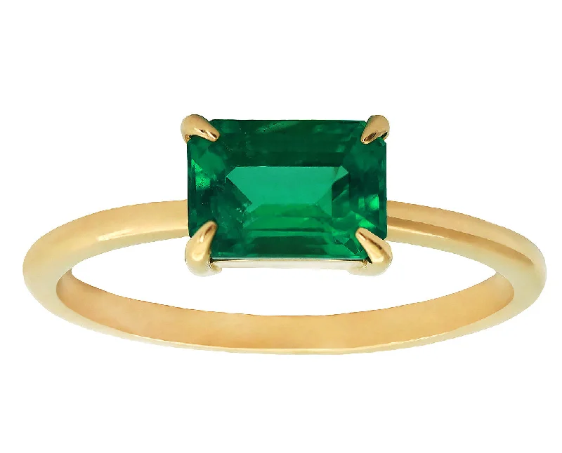 Bestselling Jewelry At Special Promotional Rates 1ct Emerald Cut Emerald & Gold Ring