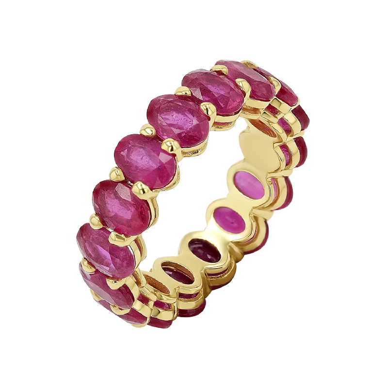 Trending Jewelry Now Available At Exclusive Prices Genuine Ruby Oval Eternity Band