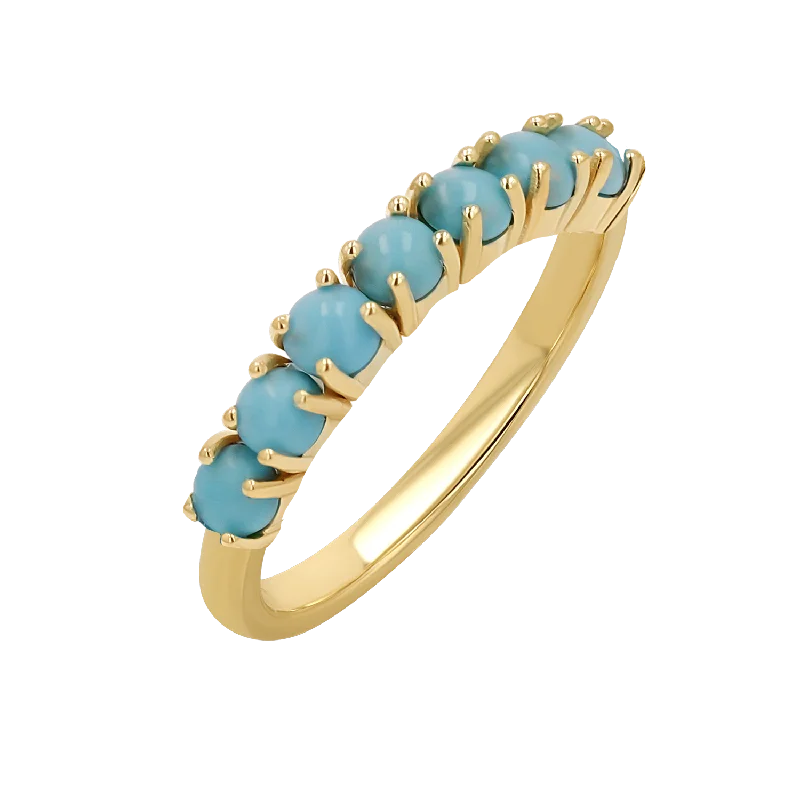 Genuine Turquoise Half Eternity Band