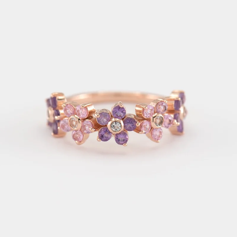 Charlotte Pink Sapphire and Amethyst Band