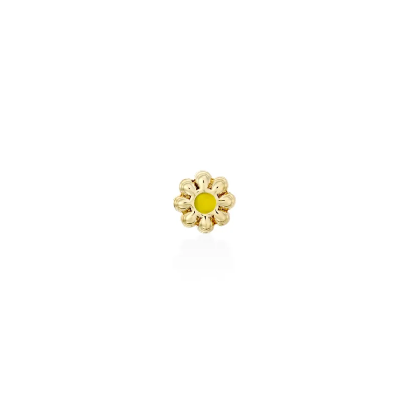 Gold daisy flower earring