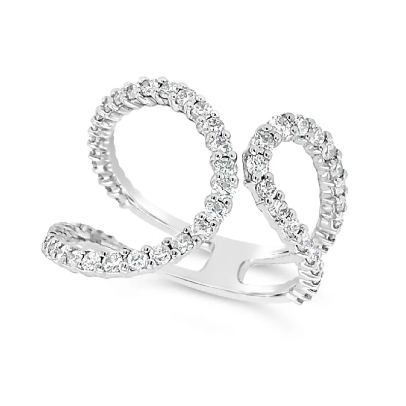 Luxury Jewelry Sale – Elegant Styles At Unbeatable Prices Open Double Loop Design Diamond Ring