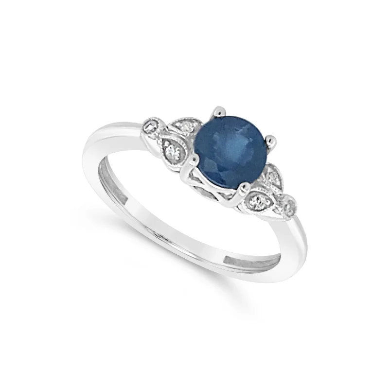 Get Ready To Sparkle – Special Jewelry Discounts Round Sapphire and Diamond Accented Ring