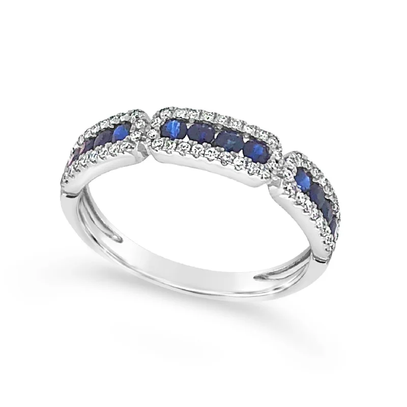 Dazzle With Discounts – Shop Jewelry On Sale Sapphire and Diamond Ring with Tapered Design