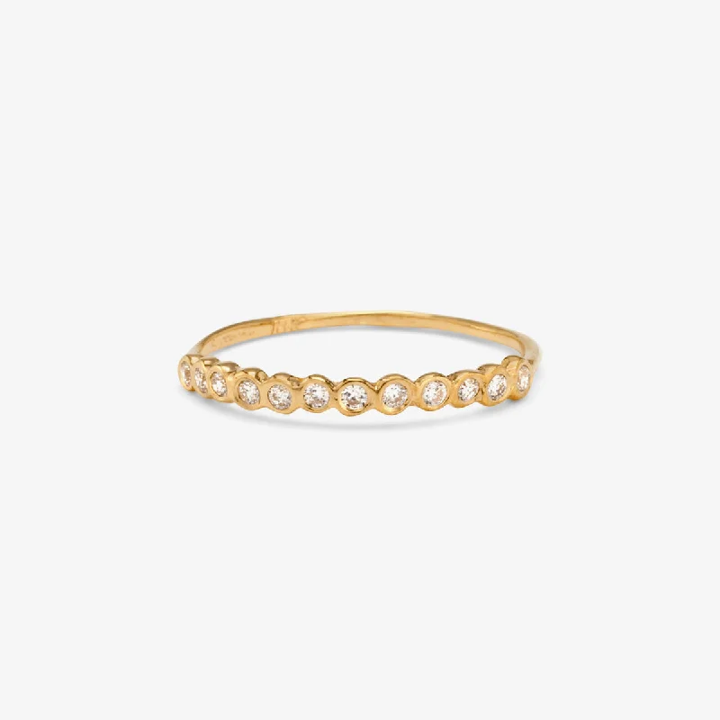 R1104W | Small White Diamond Circle Half Eternity Band