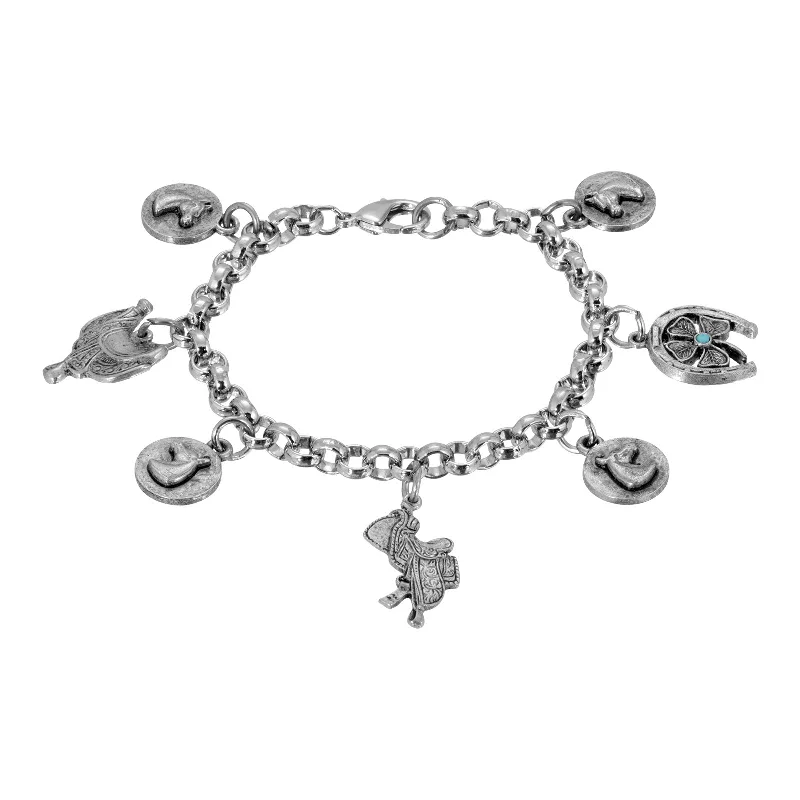 1928 Jewelry® Peweter Charm Horse  Bracelet