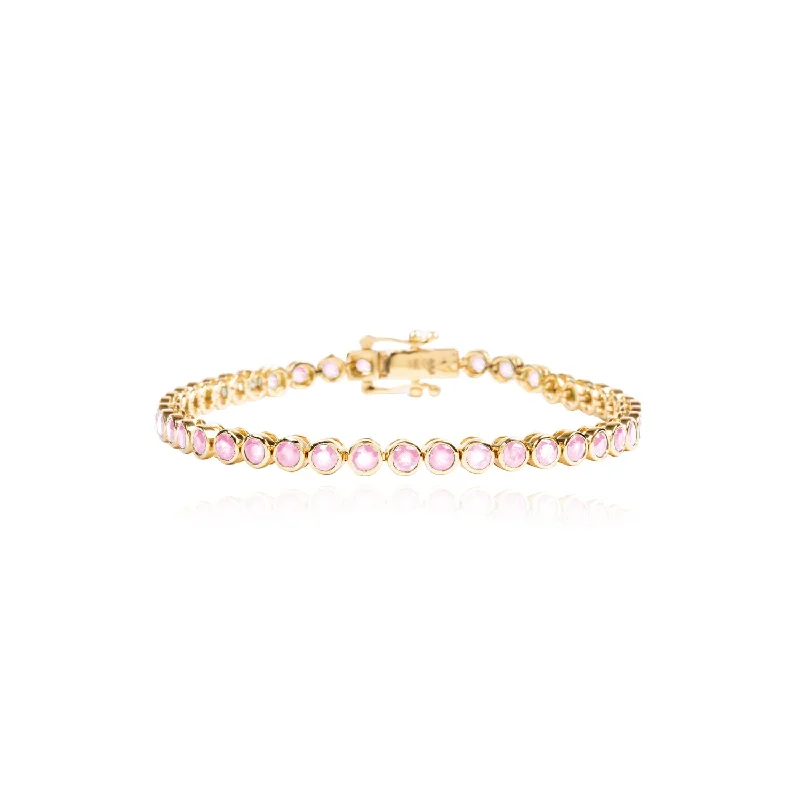 Pink Sapphire Bezel Bracelet