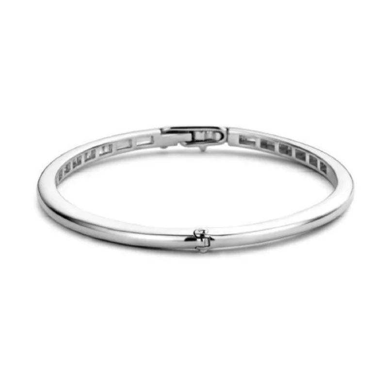 Women's Thin Smooth Bangle In Silver