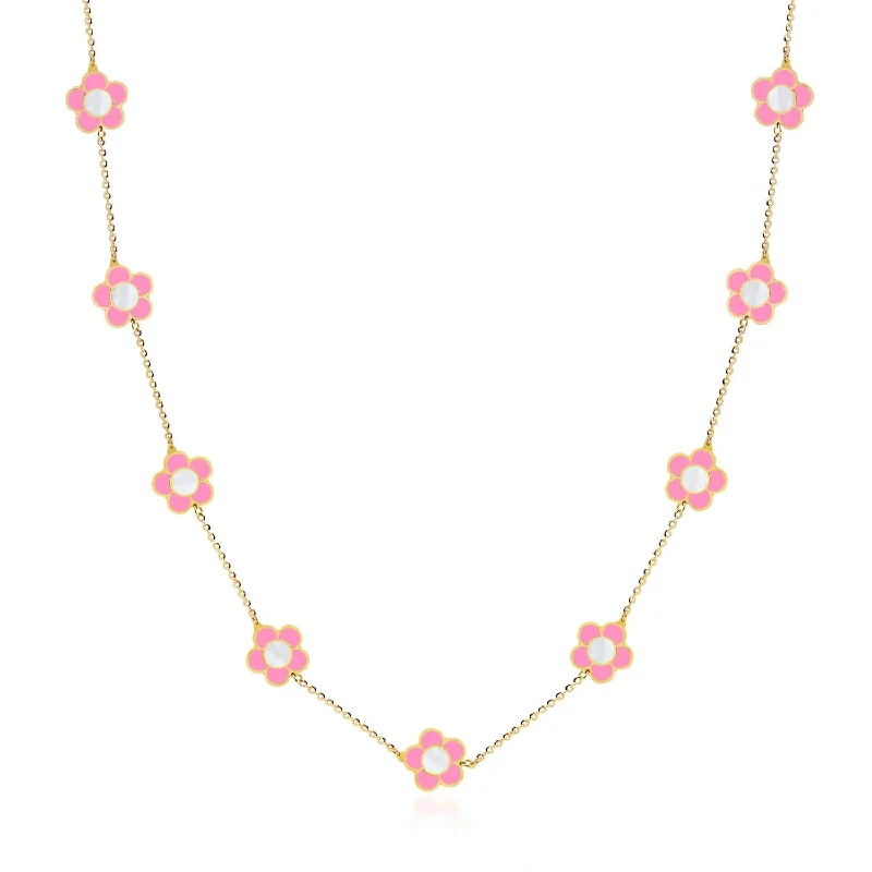 Bubblegum Pink Daisy Necklace