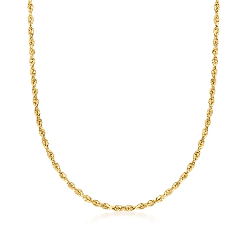 Canaria 2.5mm 10kt Yellow Gold Rope Chain Necklace