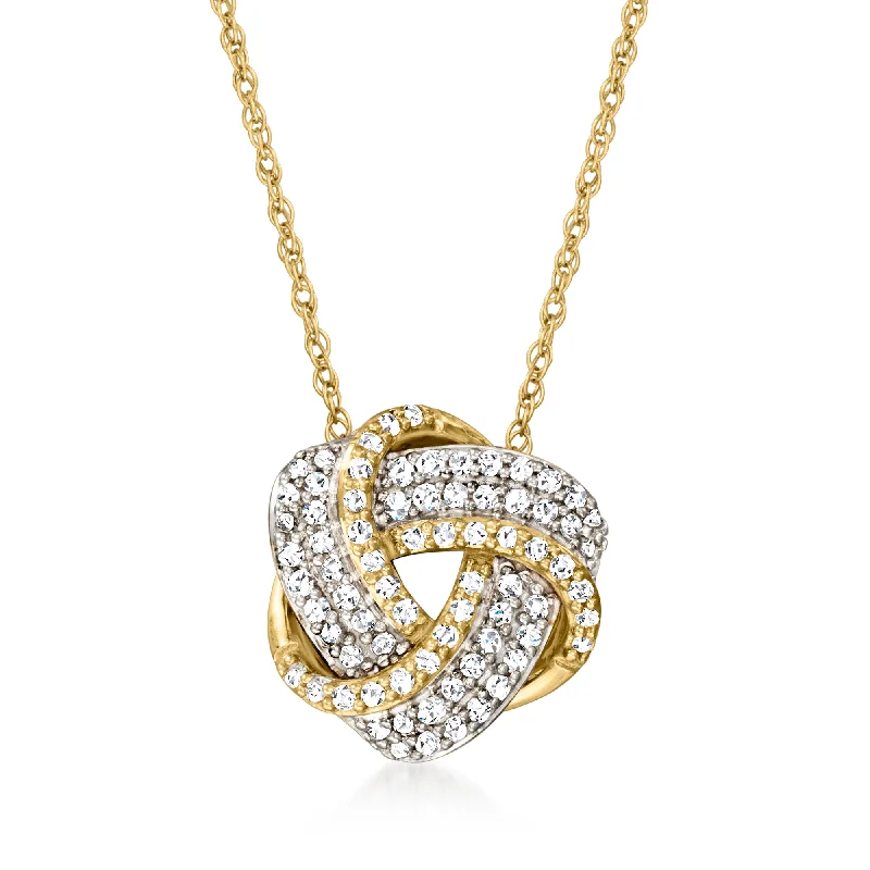 Canaria Diamond Love Knot Pendant Necklace in 10kt Yellow Gold