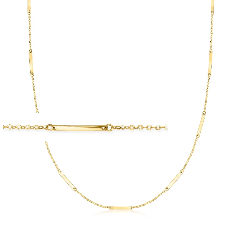 Canaria Italian 10kt Yellow Gold Bar Station Necklace