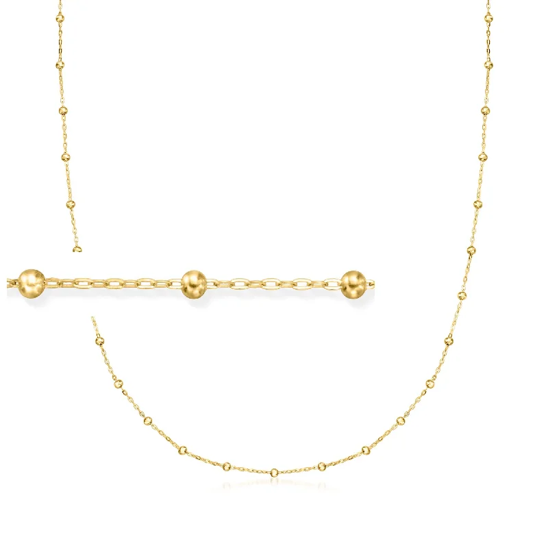 Canaria Italian 10kt Yellow Gold Bead Station Necklace