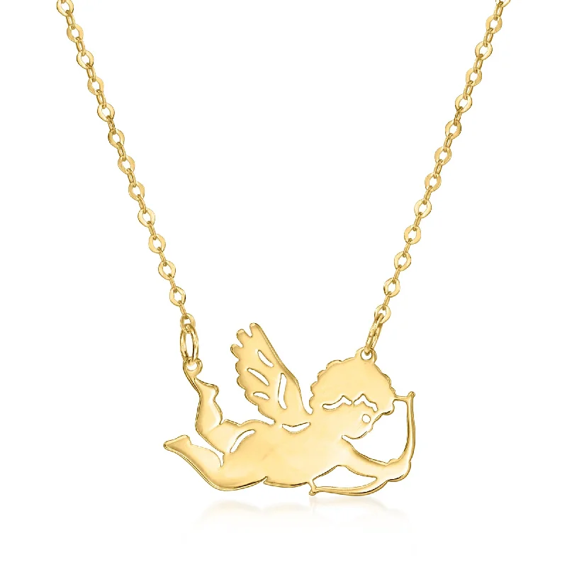 Canaria Italian 10kt Yellow Gold Cupid Necklace