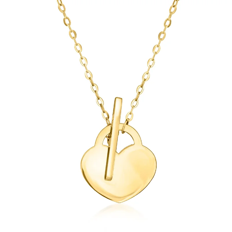 Canaria Italian 10kt Yellow Gold Heart Toggle Necklace