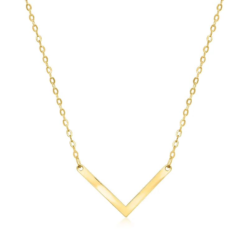 Canaria Italian 10kt Yellow Gold V Necklace