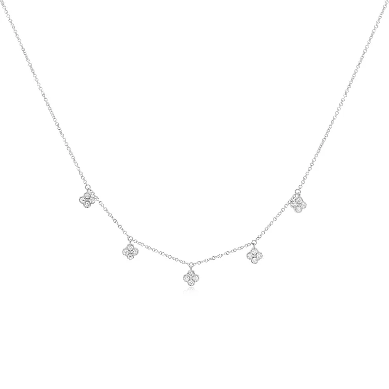 Diamond Clover Dangle Necklace