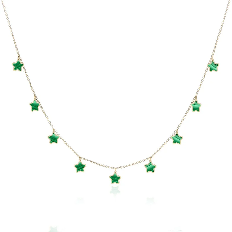 Malachite Star Dangle Necklace