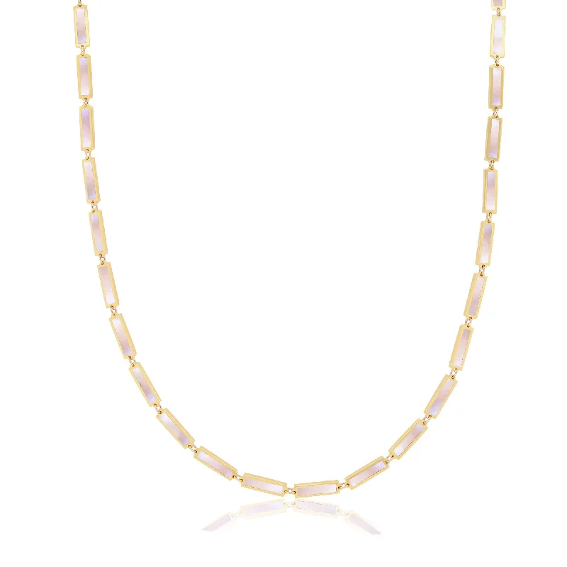 Mother of Pearl Bar Necklace 18 inches