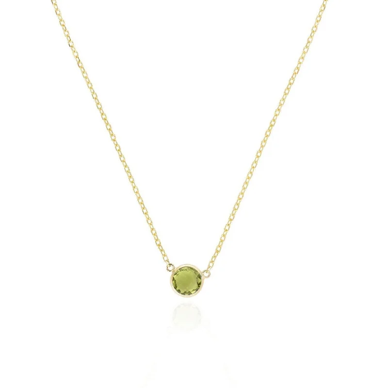 Peridot Single Bezel Necklace