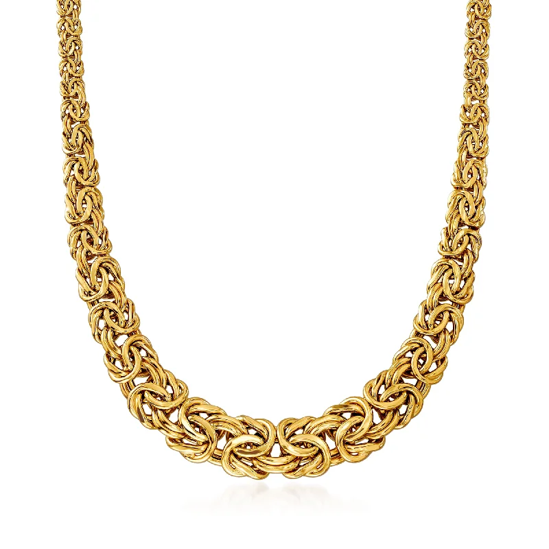 Ross-Simons 18kt Yellow Gold Graduated Byzantine Necklace