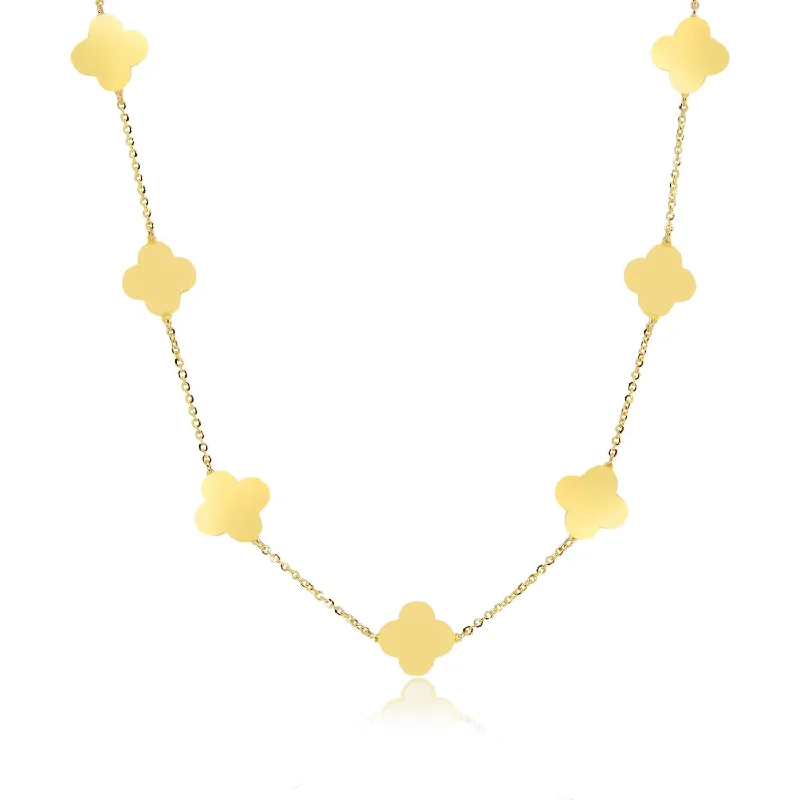 Small Gold Clover Necklace