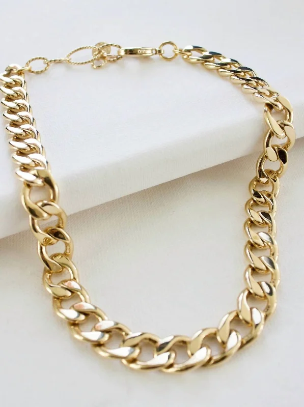 Statement Cable Chain Necklace In Gold