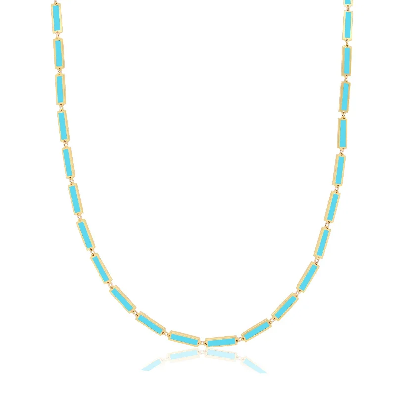 Turquoise Bar Necklace 20 inches