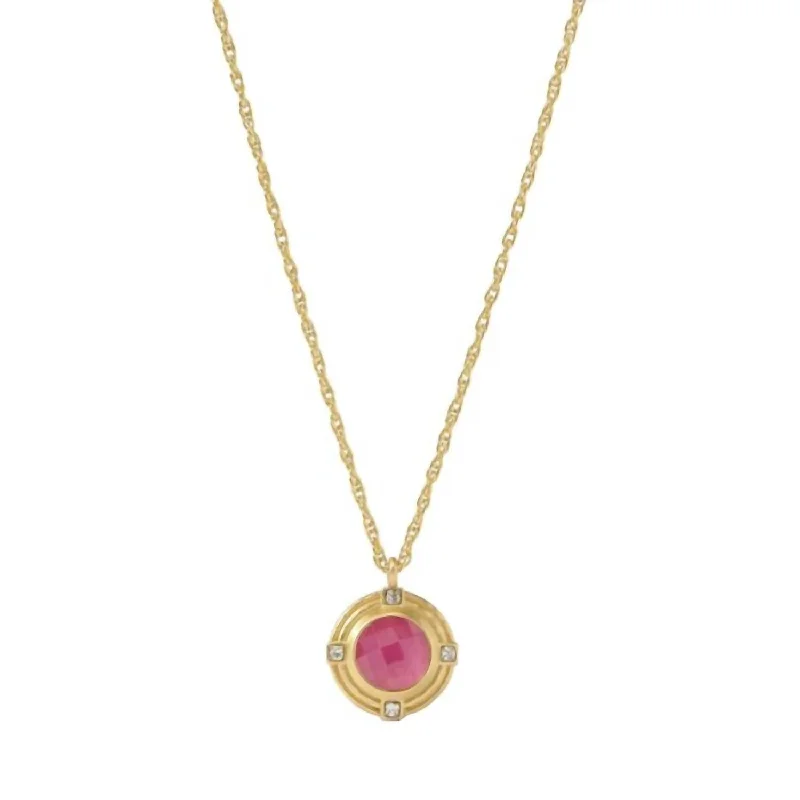 Women's Astor Solitaire Necklace In Iridescent Raspberry