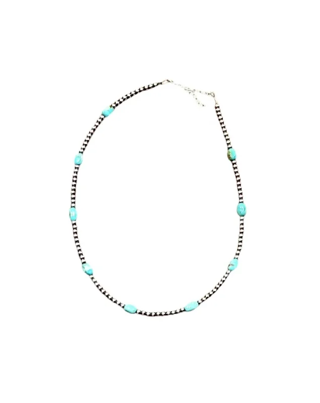 Women's Polished Pearls Necklace In Turquoise