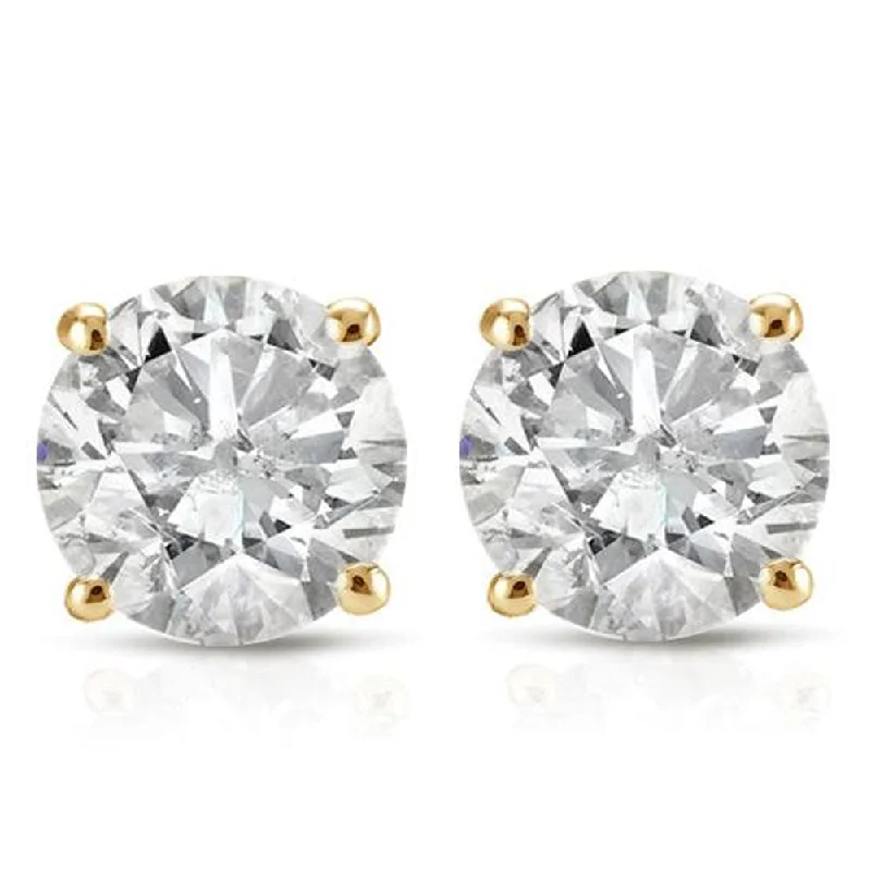 7/8ct Diamond Studs 14K Yellow Gold