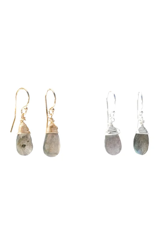 Jill Short Drop Earring in Labradorite