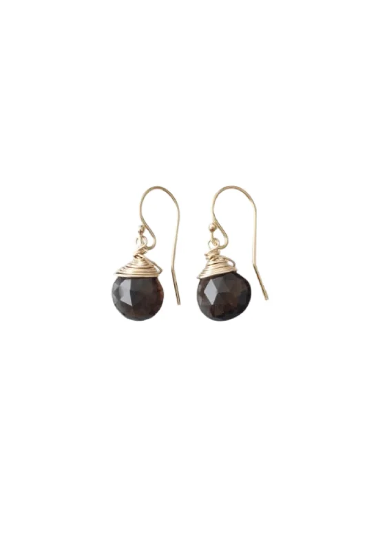 Jill Short Drop Earring in Smoky Quartz