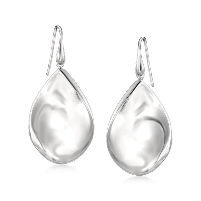 Ross-Simons Italian Sterling Silver Twisted Teardrop Earrings