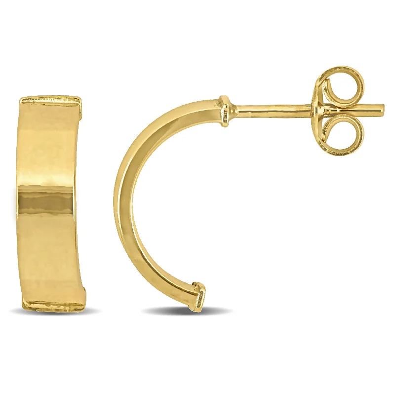 Semi-Hoop Earrings in 10K Yellow Gold