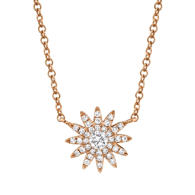 0.15CT DIAMOND STARBURST NECKLACE