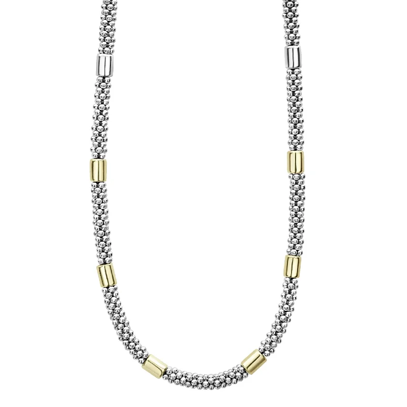 Gold Station Caviar Necklace 5mm