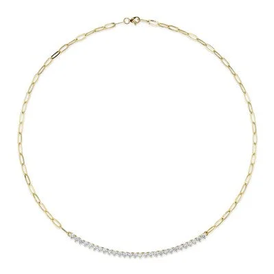 2.50CT DIAMOND PAPER CLIP LINK NECKLACE