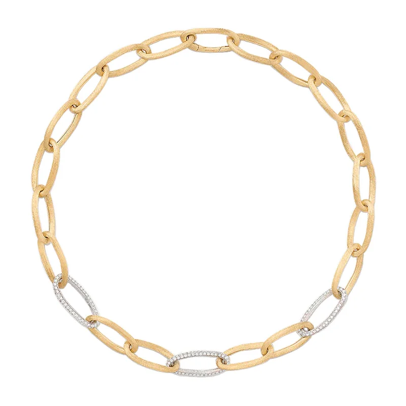 Jaipur Oval Link Necklace With Pavé Diamond Links