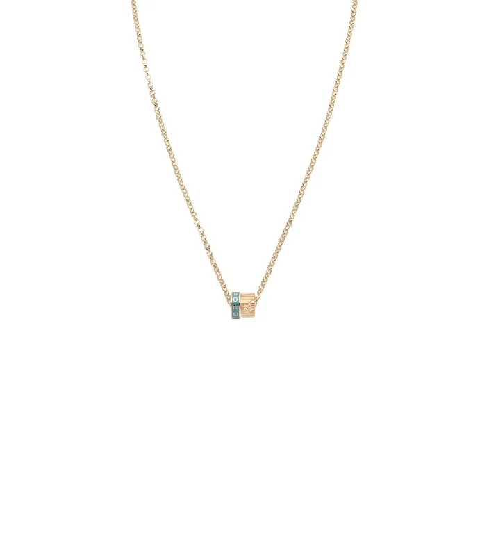 Reverie & Pave Diamond Initial : Heart Beat Fine Belcher Chain Necklace