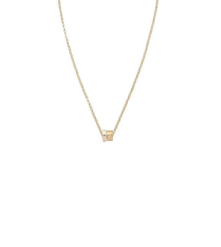 Wholeness & Pave Diamond Initial : Heart Beat Fine Belcher Chain Necklace