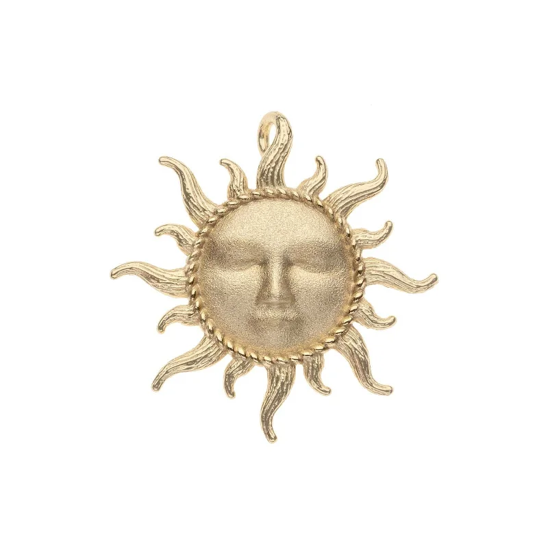 Jane Win STRONG Sun Rays Face Pendant Necklace