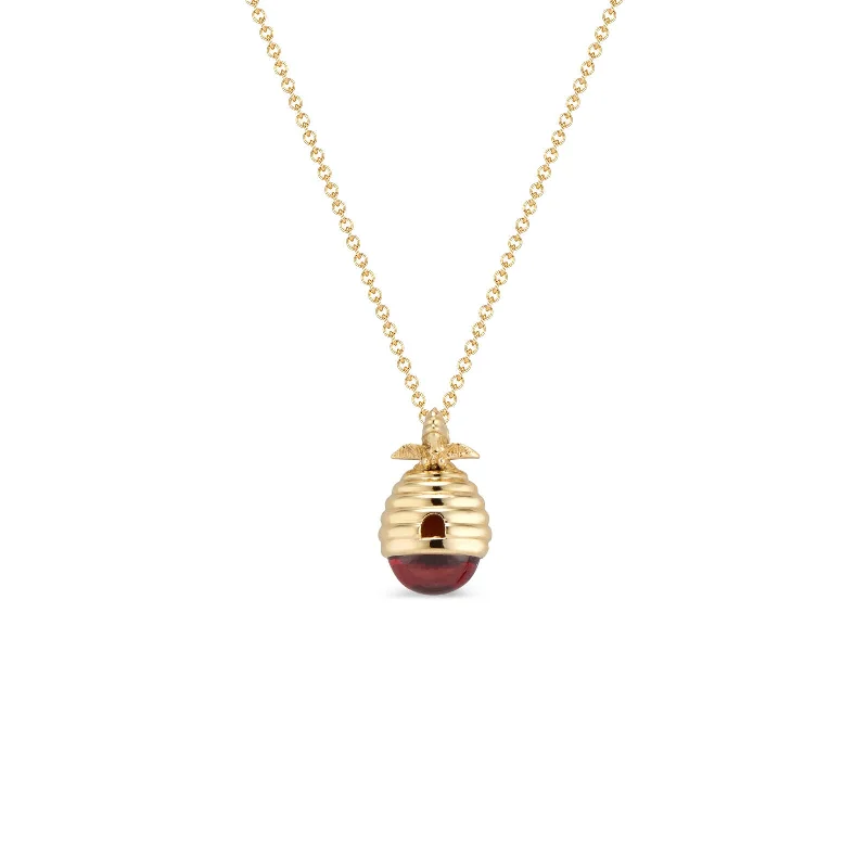 Garnet Mini Beehive Pendant