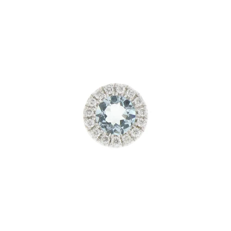 Aquamarine with Diamond Halo Encore Slide Pendant