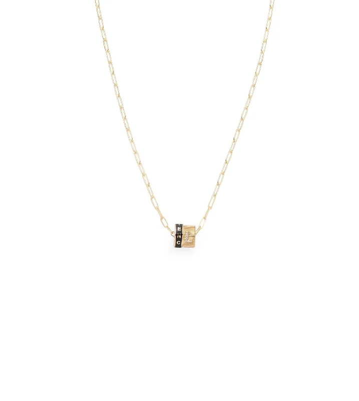 Resilience & Pave Diamond Initial : Heart Beat Super Fine Clip Chain Necklace