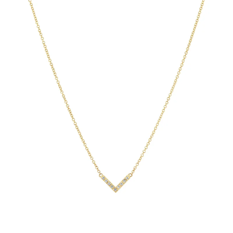 V Necklace with Diamonds