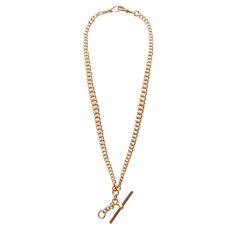 Victorian 9K Gold Graduated Albert Watch Chain Necklace