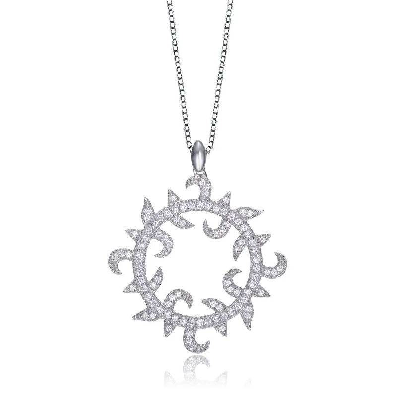 Customized Silver Jewelry For Unique Style Cz .925 Sterling Silver Clear Cubic Zirconia Sun-themed Necklace Customized Silver Jewelry For Unique Style Cz .925 Sterling Silver Clear Cubic Zirconia Sun-themed Necklace