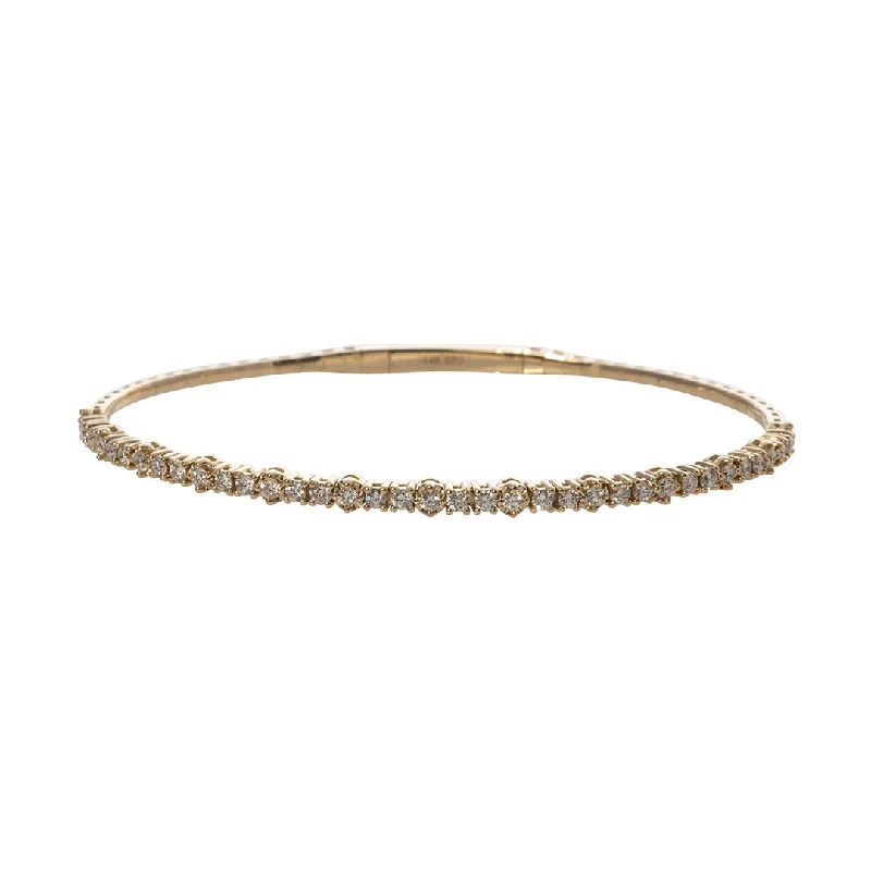 .92ct Diamond 14K Yellow Gold Flexible Tennis Bangle