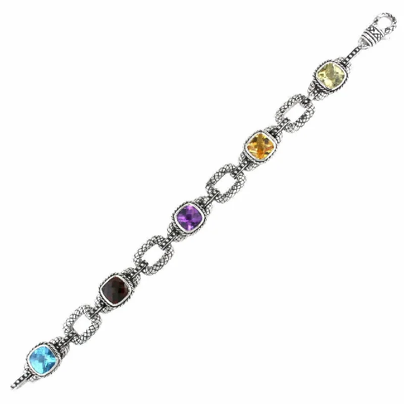 Andrea Candela Vida De Plata Collection & Multi-Color Gem Sterling Silver Bracelet